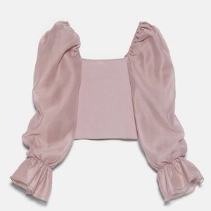 Zara contrasting organza top NWT Small